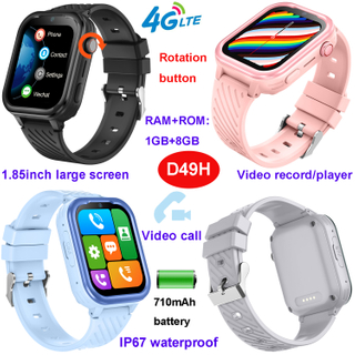 Large screen 4G Waterproof video call Kids Children Watch GPS tracker D49H