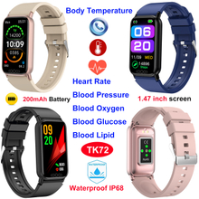 IP68 waterproof Smart Bluetooth bracelet with HR BP Thermometer TK72