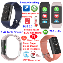 BP SPO2 BG body temperature monitoring smart bluetooth wristband T8 