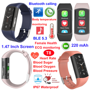 New design IP67 water resistance mobile smart bracelet for healthcare monitoring T8