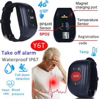 4G thermometer waterproof Parents GPS Tracker bracelet with Fall alarm Y6T