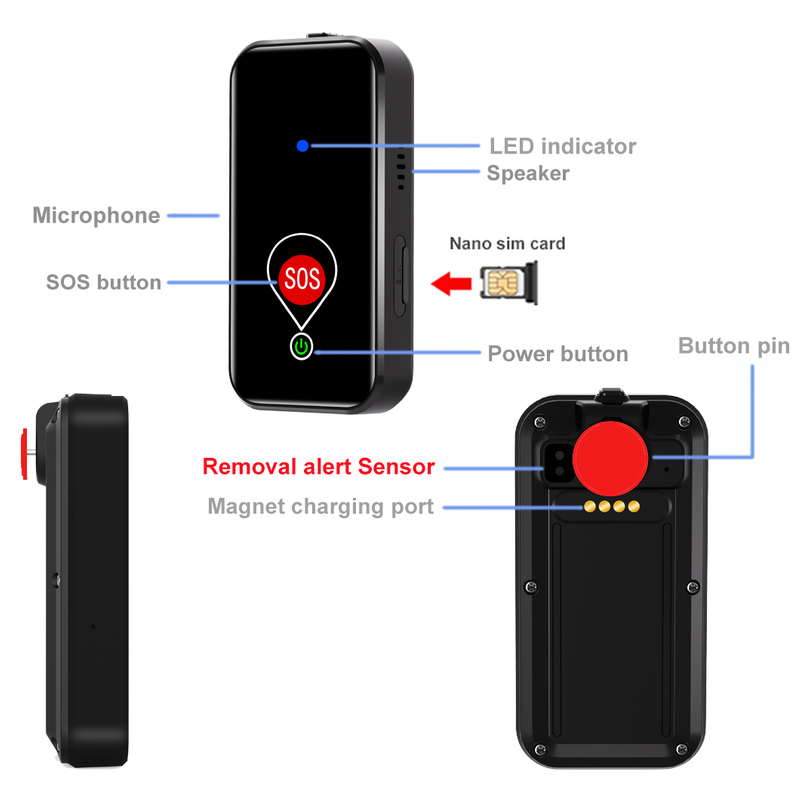Tiny design GPS Tracking device with button pin Y45