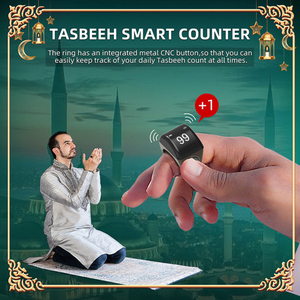 Fashion Muslim Qibla ZIKR Prayer waterproof smart tasbeeh counter bluetooth ring T702