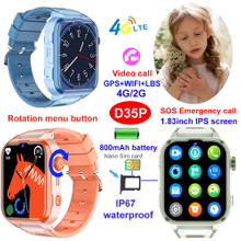 4G IP67 waterproof smart GPS watch tracker device with rotation menu button D35P