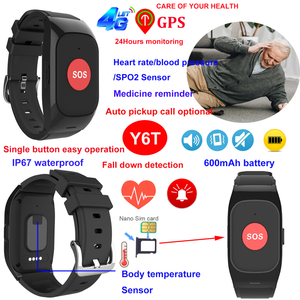 Advanced China Manufacture Adults Smart Watch with History Tracking Fall Detection Health Monitoring for Emergency Call Y6T