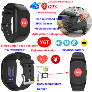 Adults Smart Watch with Fall Detection Health Monitoring for Emergency Call Y6T