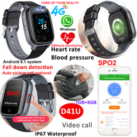 4G HR BP Senior fitness Smart GPS Tracker Watch D41U