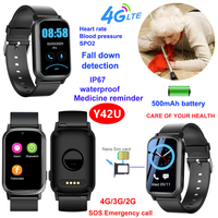 4G slim design Senior GPS Tracker watch with Fall down alert Y42U