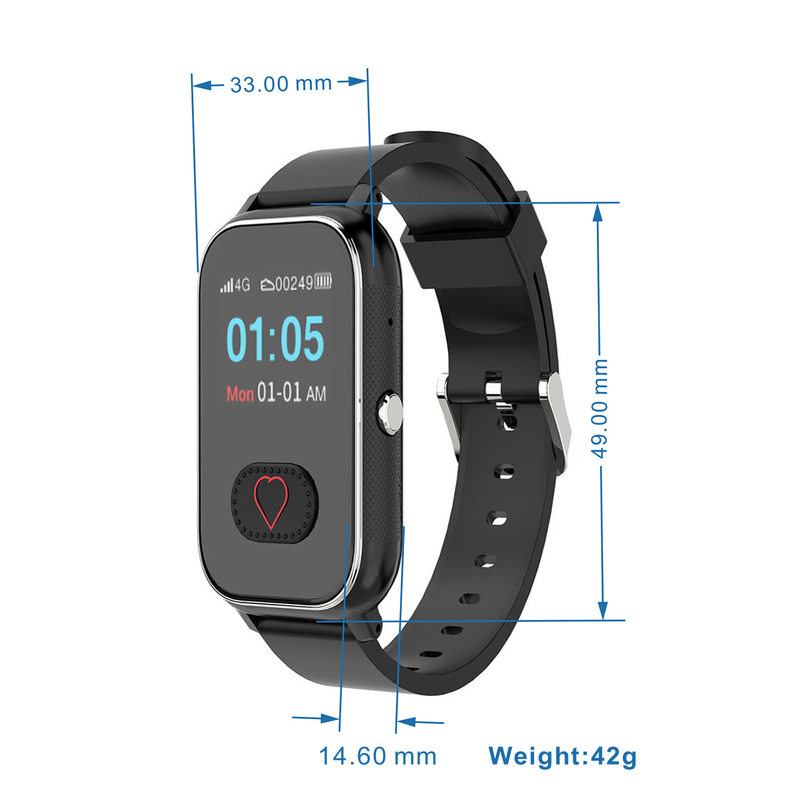 Senior healthcare 4G slim design GPS watch Tracker with removal alert D46