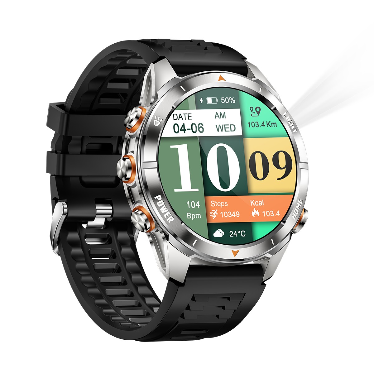 IPX8-3ATM waterproof bluetooth smart watch with sport modes monitoring KT80